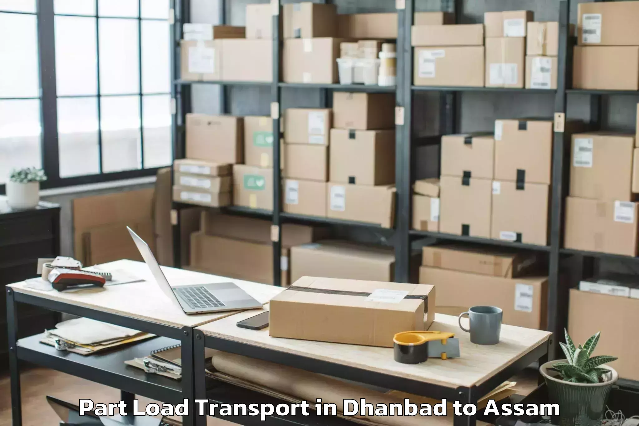 Book Dhanbad to Sualkuchi Part Load Transport